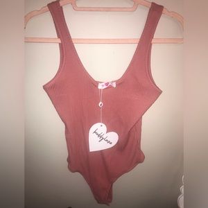 Buddylove ribbed pink bodysuit